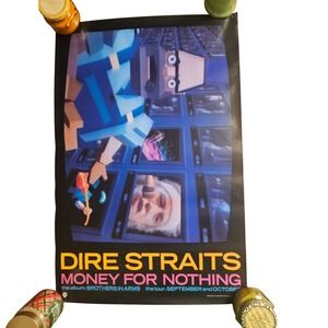 Dire Straits Money For Nothing Vintage 1985 Promo Album Poster 23x35 Rock Advert